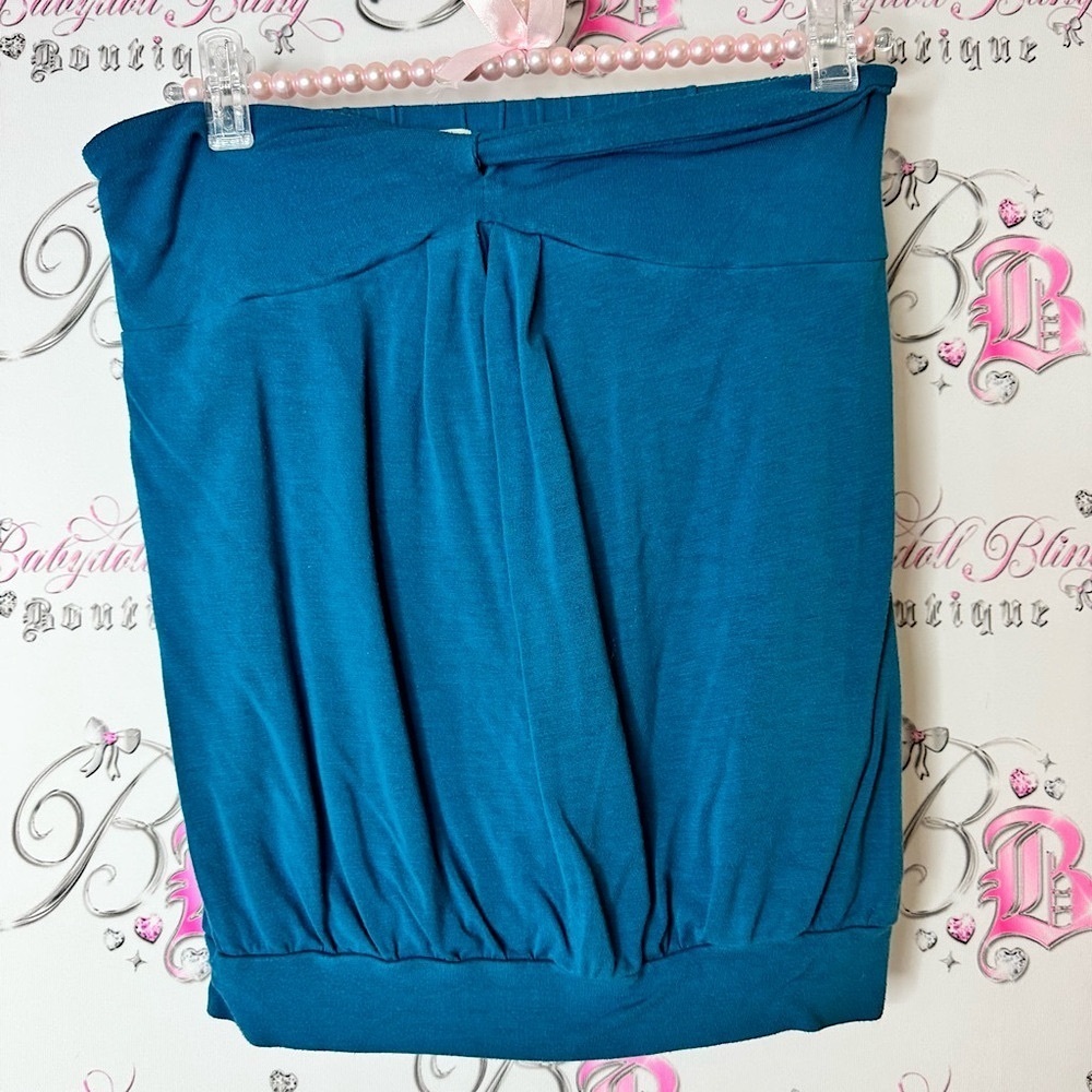 Wilfred Teal top strapless tube style tank top blue cinch style stretchy
